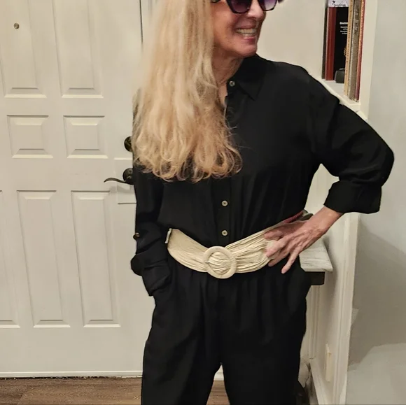 Diane Von Furstenberg Ex Cond & Pro Cleaned Silk Jumpsuit W/ Pockets, Large, $75 - Picture 13 of 14